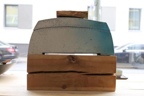 Dose, Raku, glasiert und gebrannt im Workshop bei Martin Mindermann